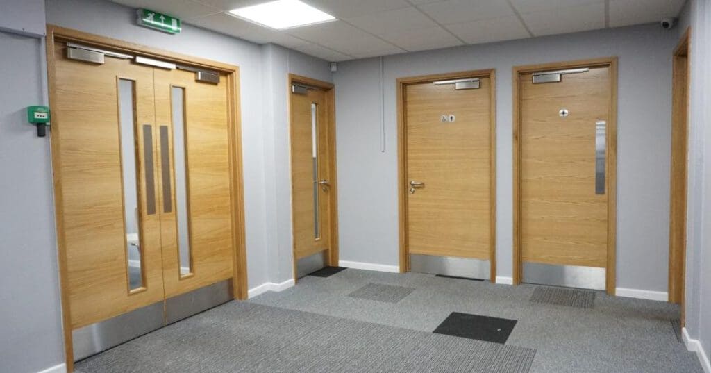 Office Door Installation with Fire Door