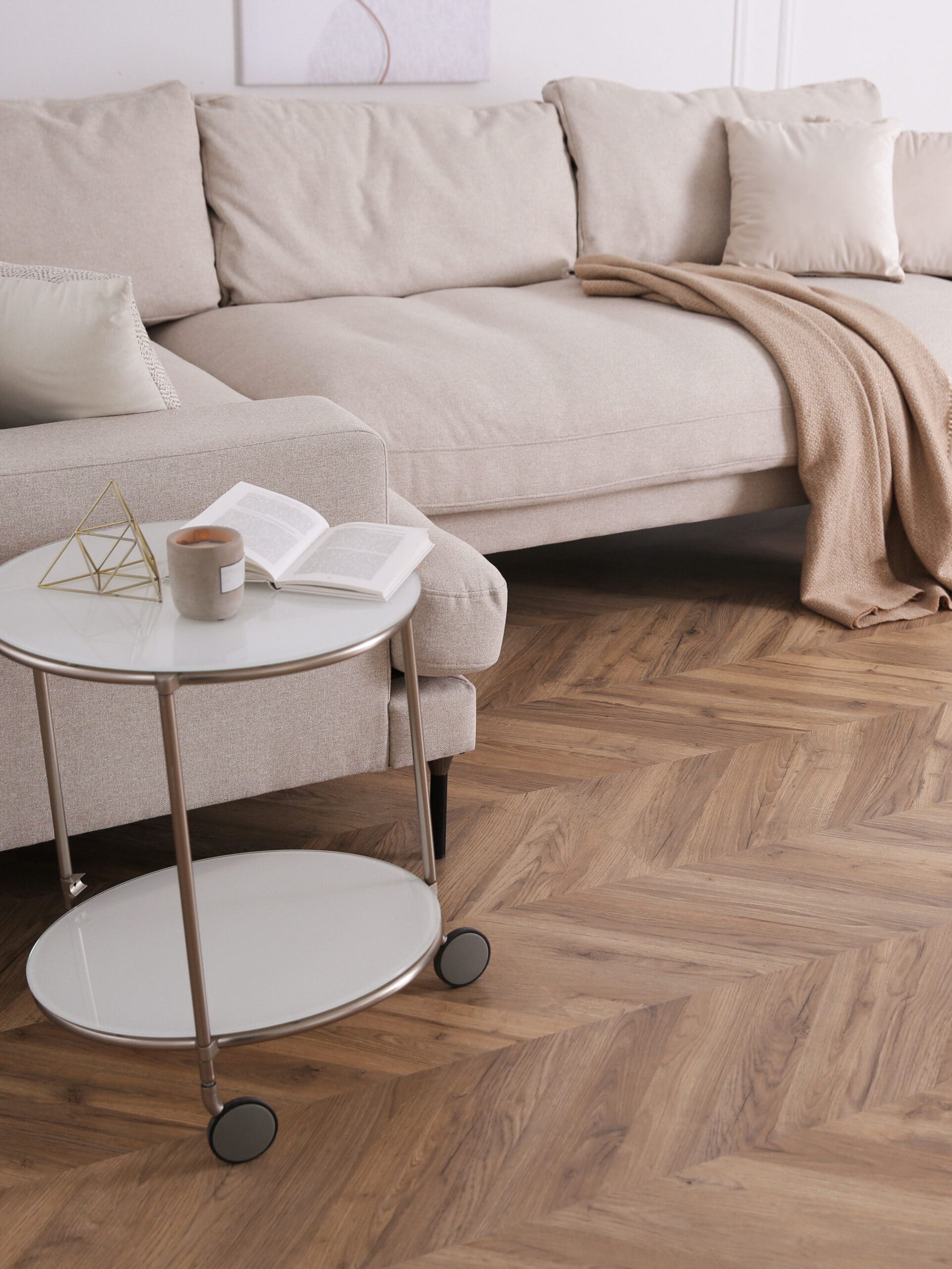 Modern living room with timber flooring